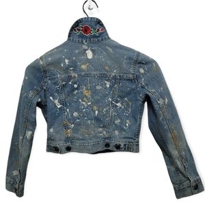 Custom made Polo Ralph Lauren Splatter Paint /patches girls denim jacket